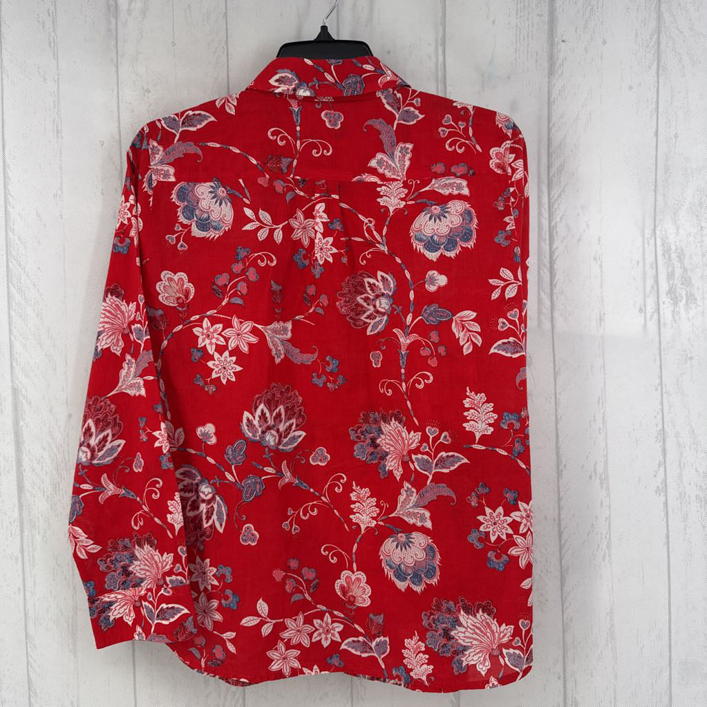 Mp flo print button down l/s top
