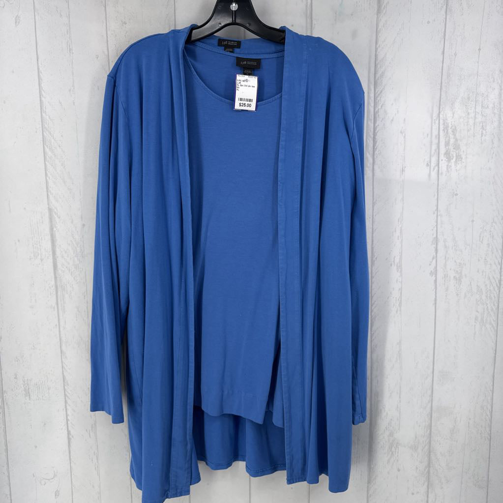 XL 2pc 3/4 slv tee & cardi set