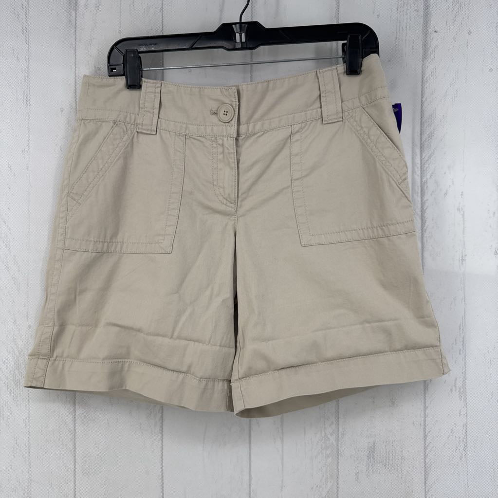 6 cuffed khaki shorts