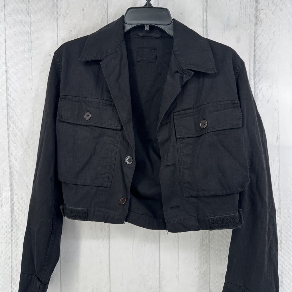 S crop twill jacket