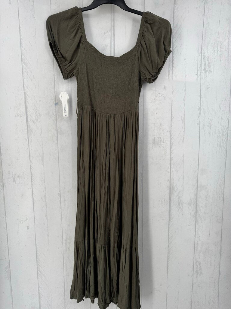 M smocked s/s maxi dress