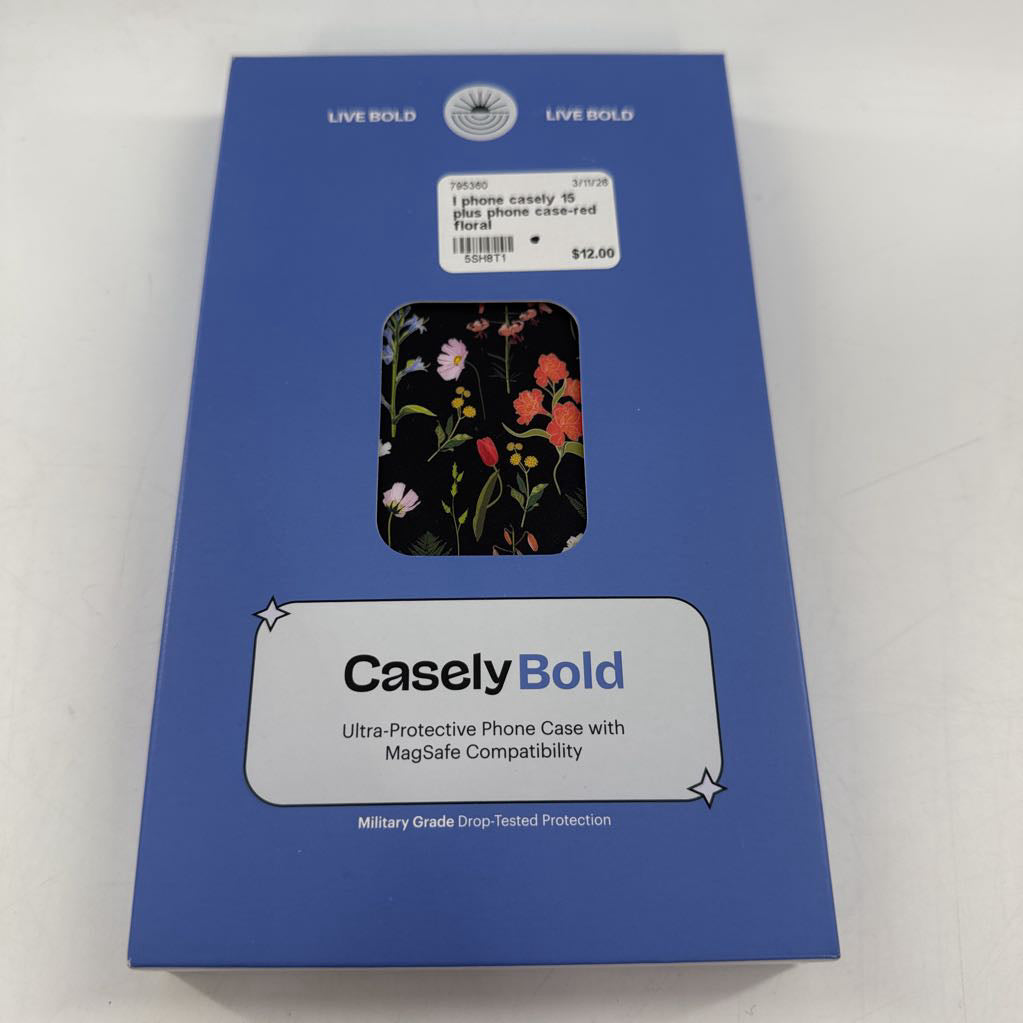 I phone casely 15 plus phone case-red floral