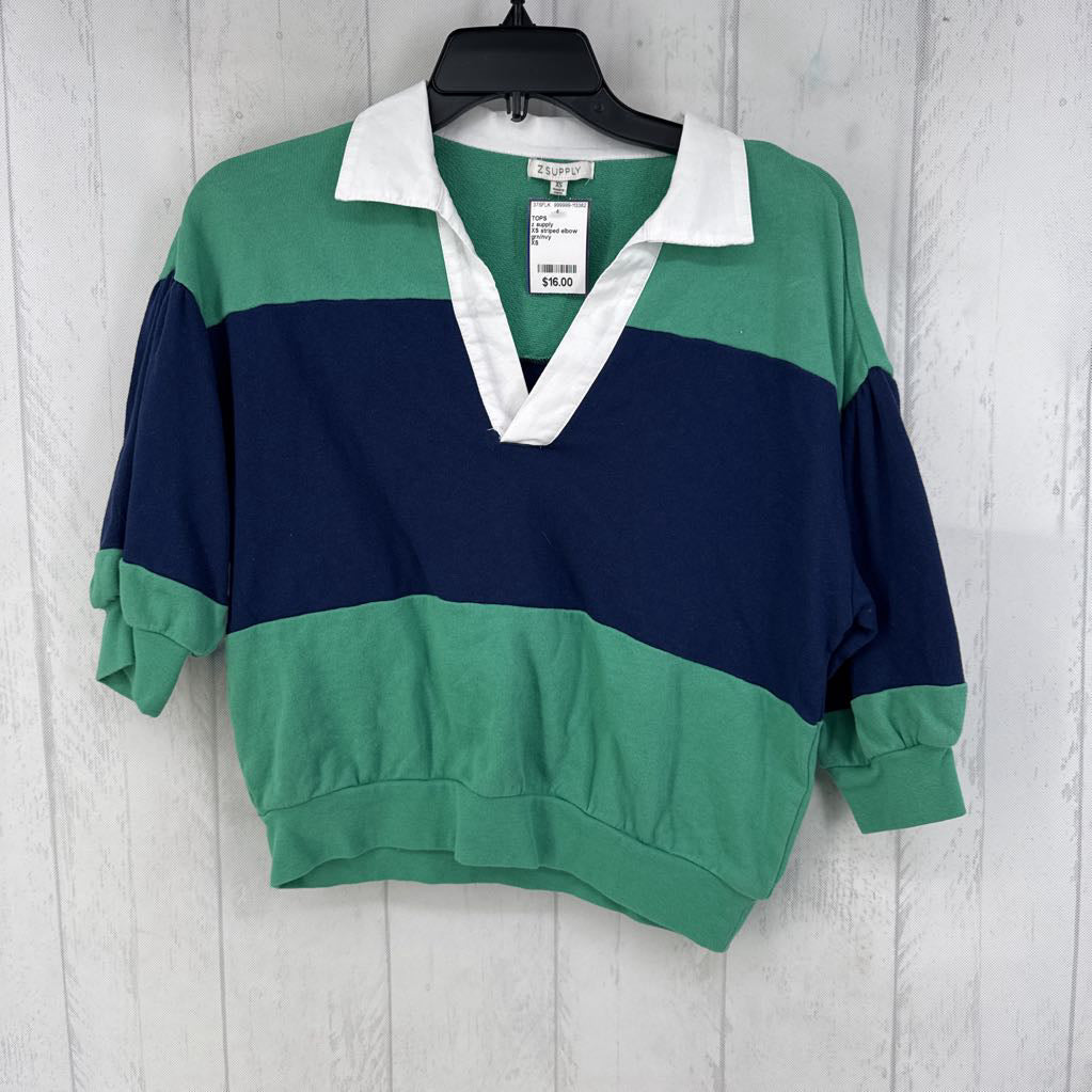 XS striped elbow slv polo