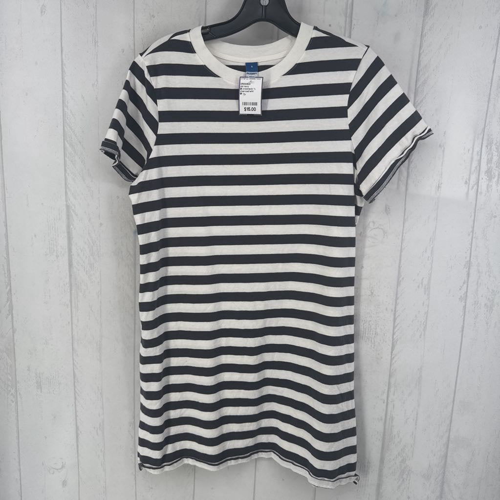 S crewneck striped t-shirt dress