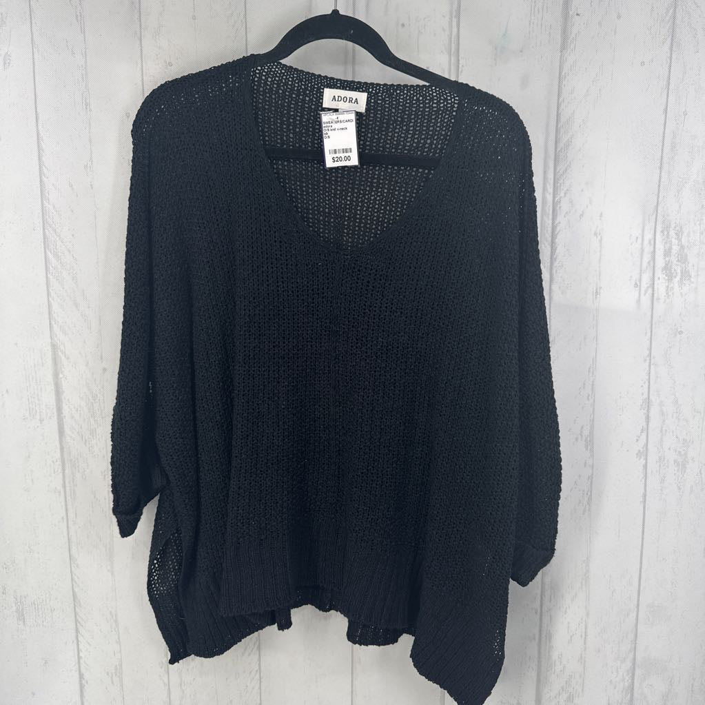 O/S knit v-neck dolman slv sweater