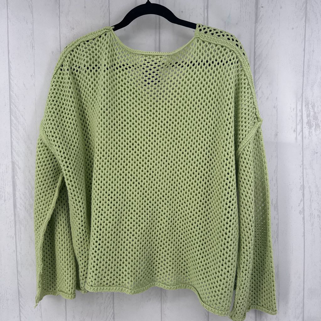 L crochet v-neck sweater