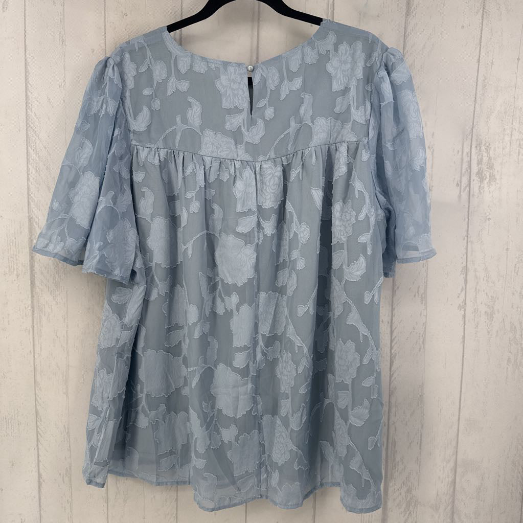 2XL flo jacquard flutter slv top
