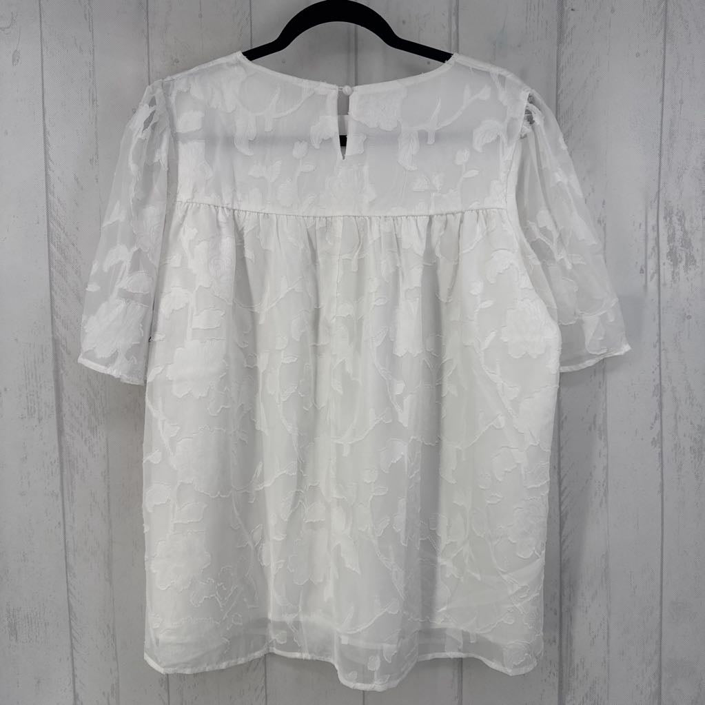 L flo jacquard flutter slv top