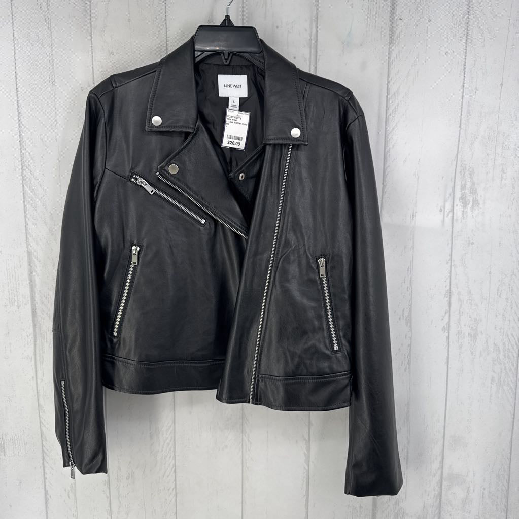 L faux leather moto jacket