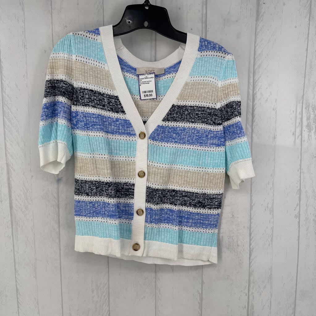 M striped button down sweater