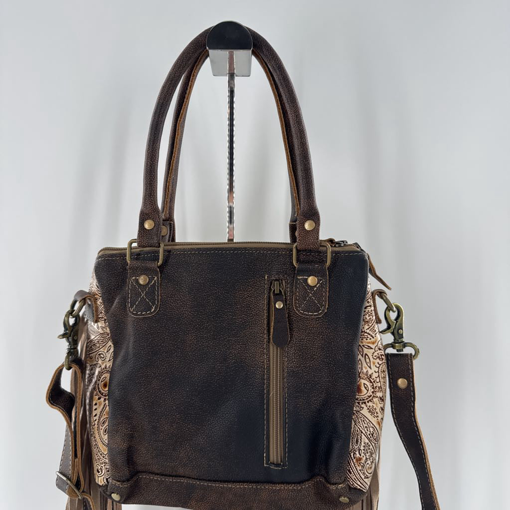 mixed media fringe concealed carry crossbody