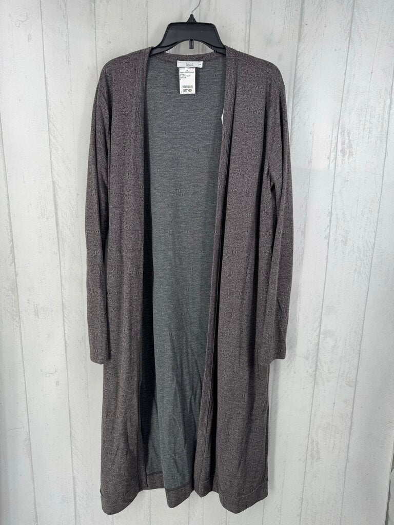 M marled open front l/s duster