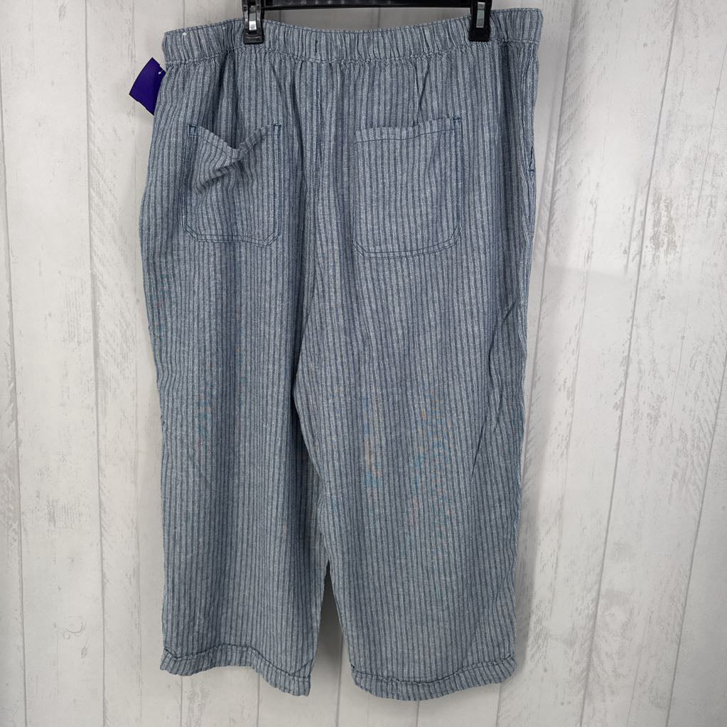18/20 chambray striped wide leg pant