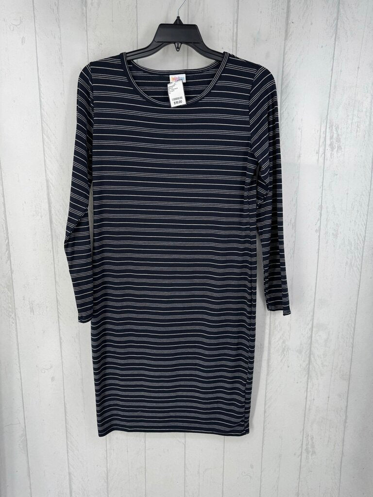 XL crewneck striped l/s dress
