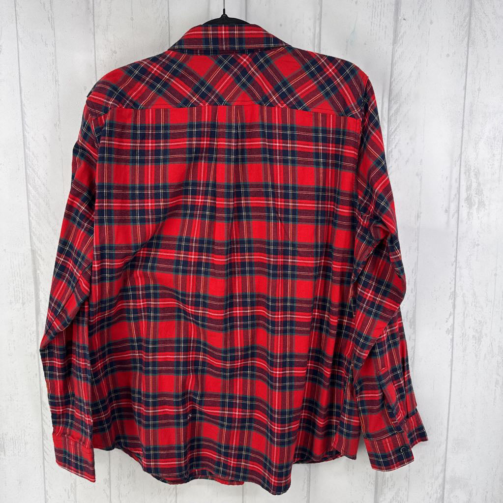 XXL plaid button down l/s top