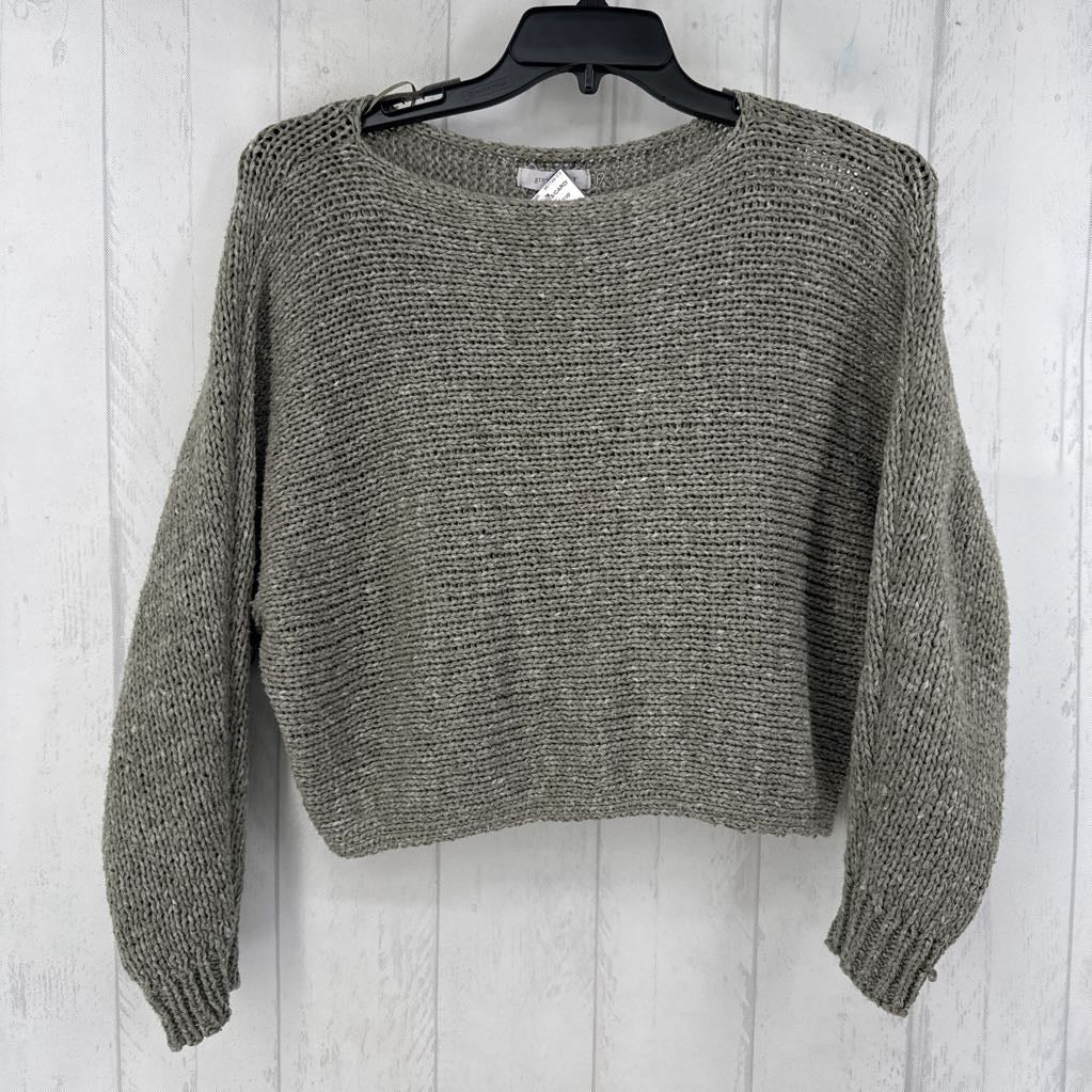 M elbow slv crop sweater