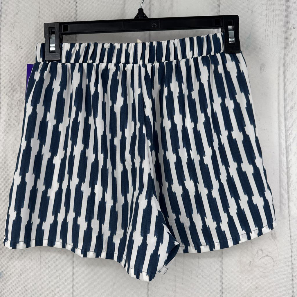 S vertical stripe pattern pull on shorts