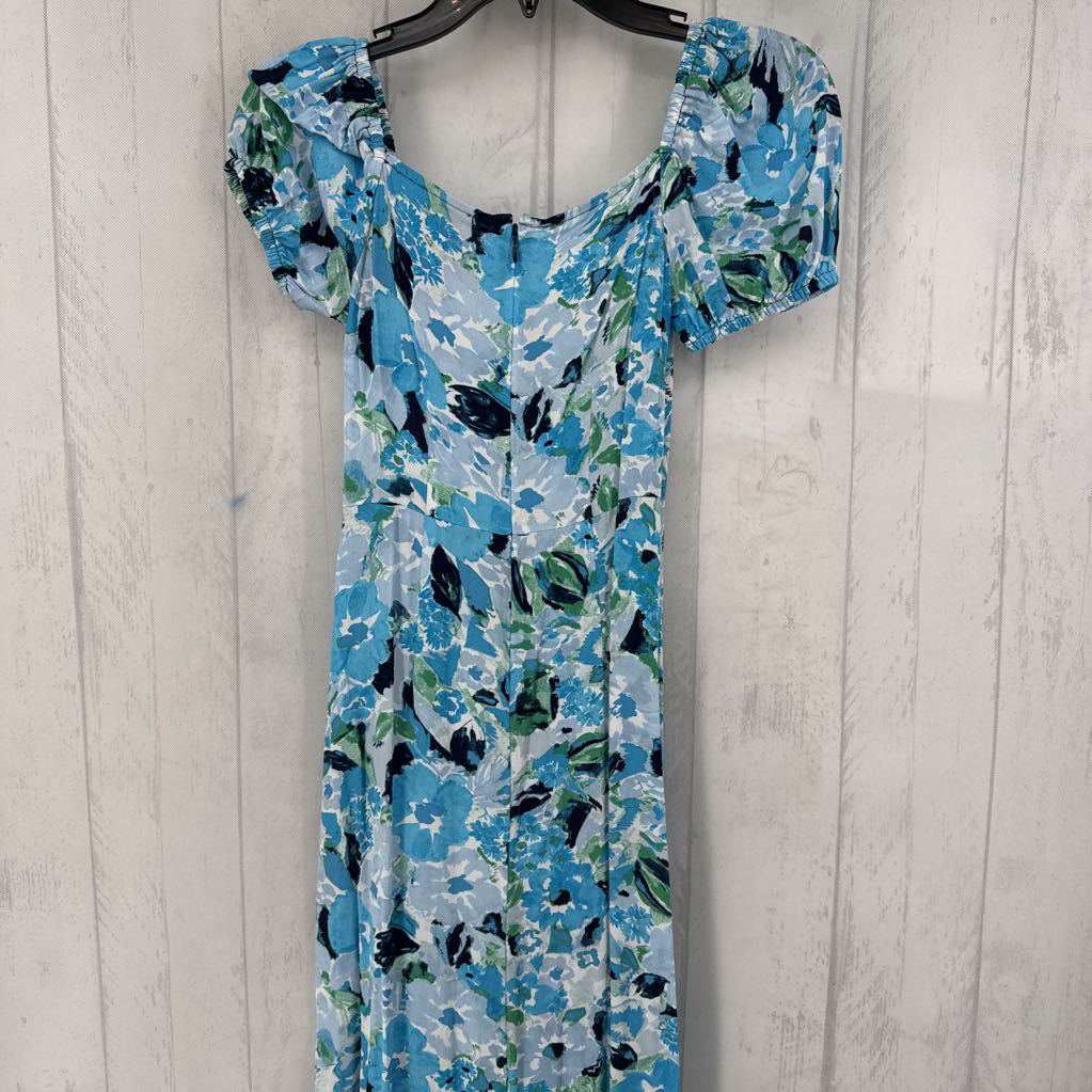 00p puff slv floral midi dress