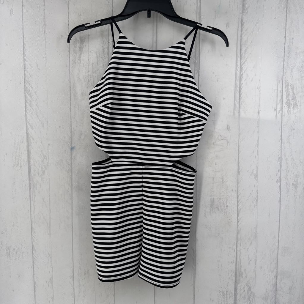 S stripe side cut out mini dress