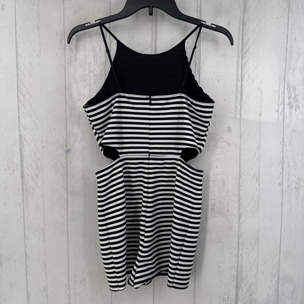 S stripe side cut out mini dress