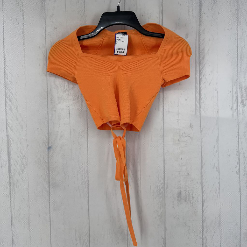 XS s/s strappy crop top