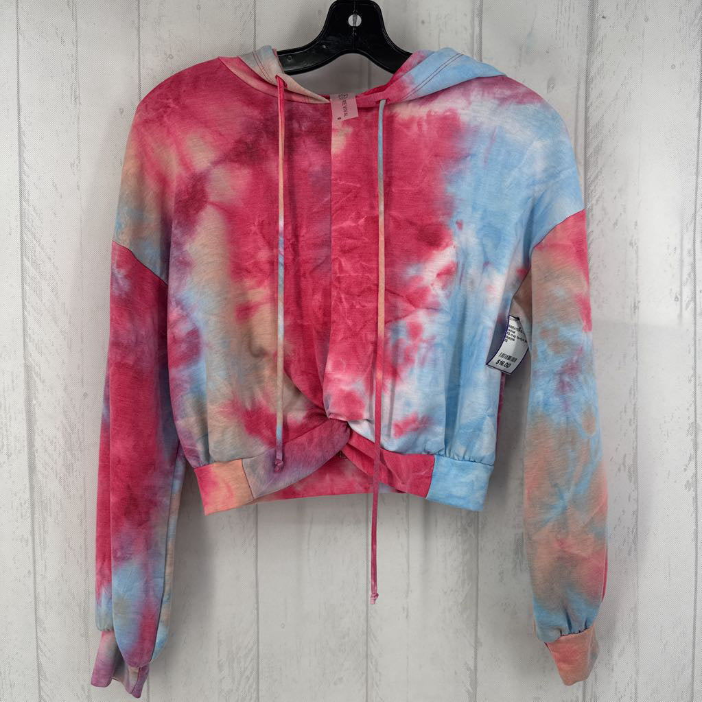 XS crop tie-dye pull over hoodie