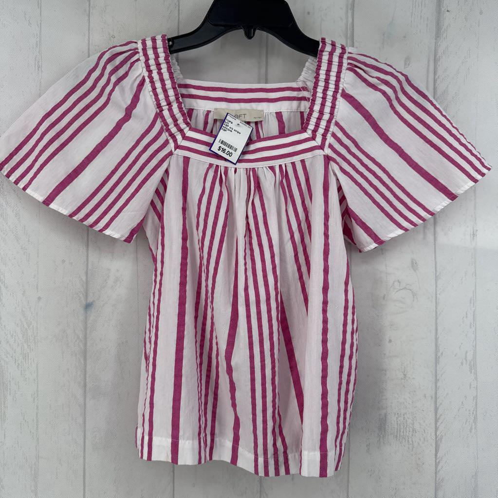 XSP s/s stripe square neck top