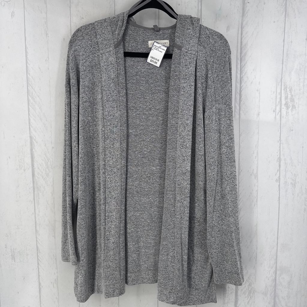 L marled hooded cardi