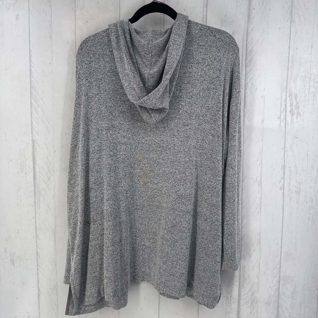 L marled hooded cardi