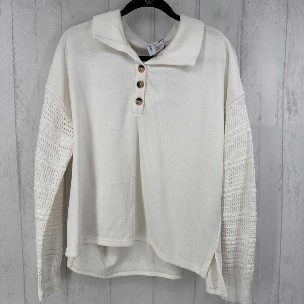 L crochet slv sweatshirt