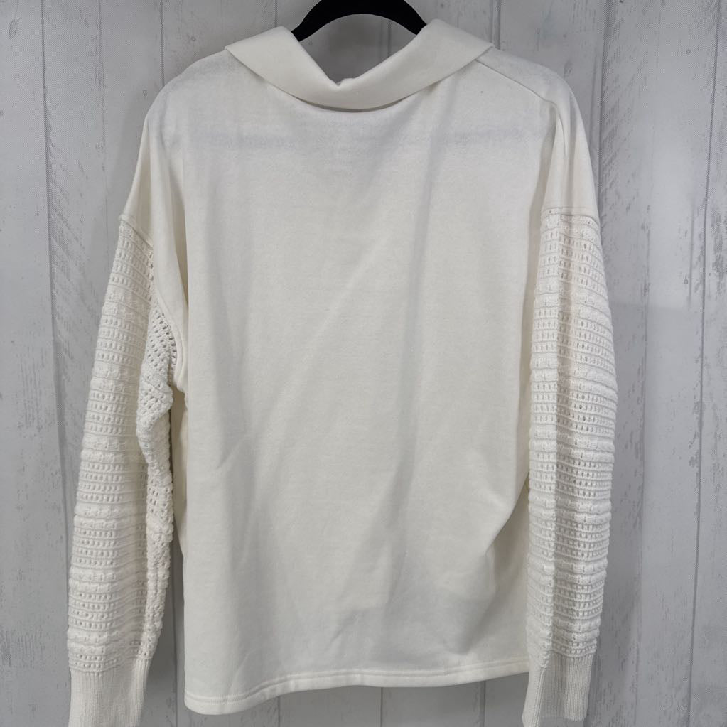 L crochet slv sweatshirt
