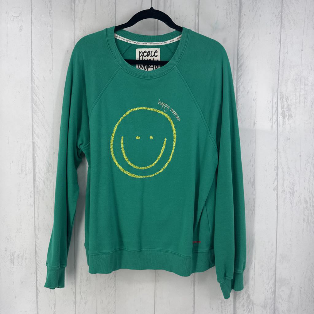 M smiley face sweatshirt