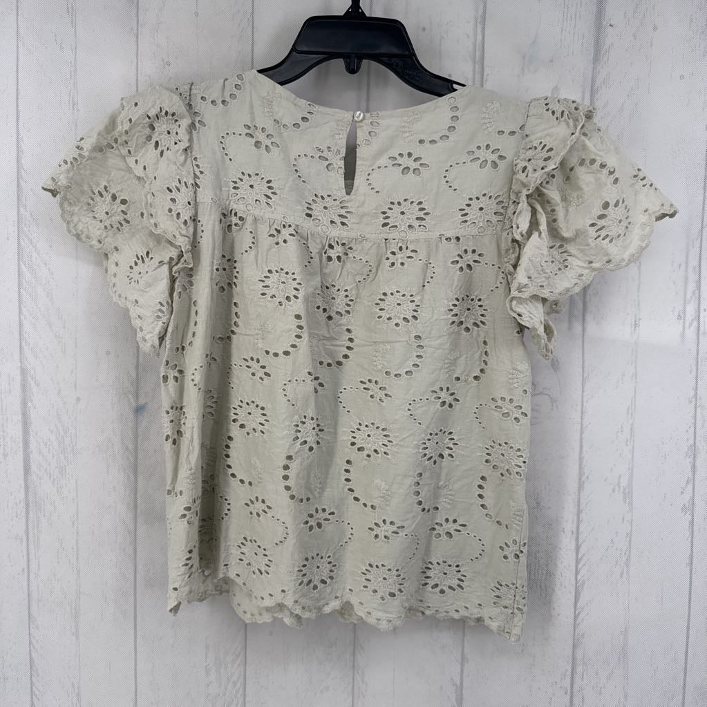 M eyelet ruffled slv top