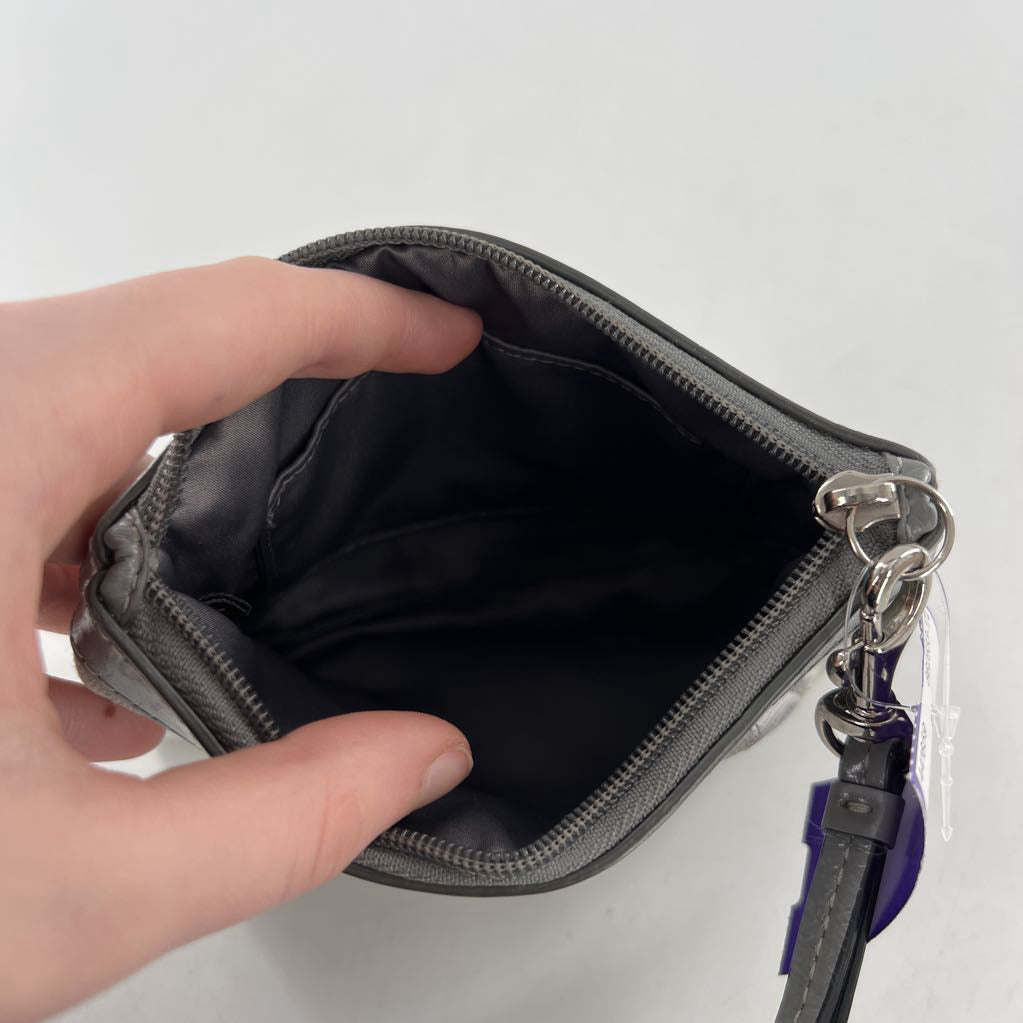 pleated signature wristlet