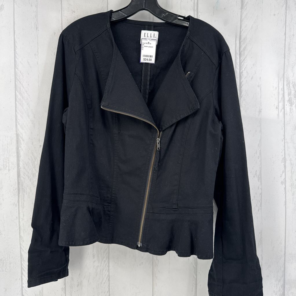 XL denim peplum jacket