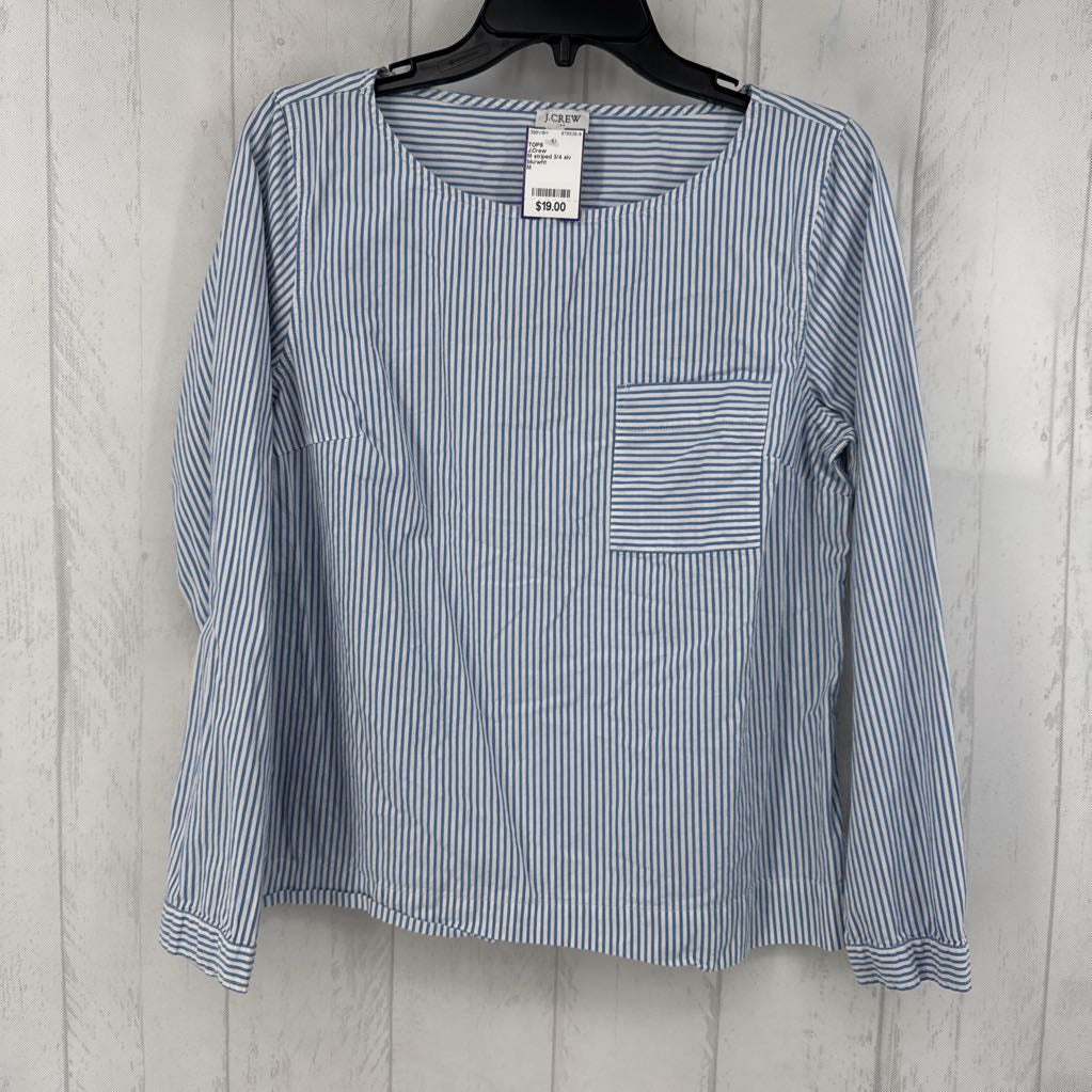 M striped 3/4 slv top