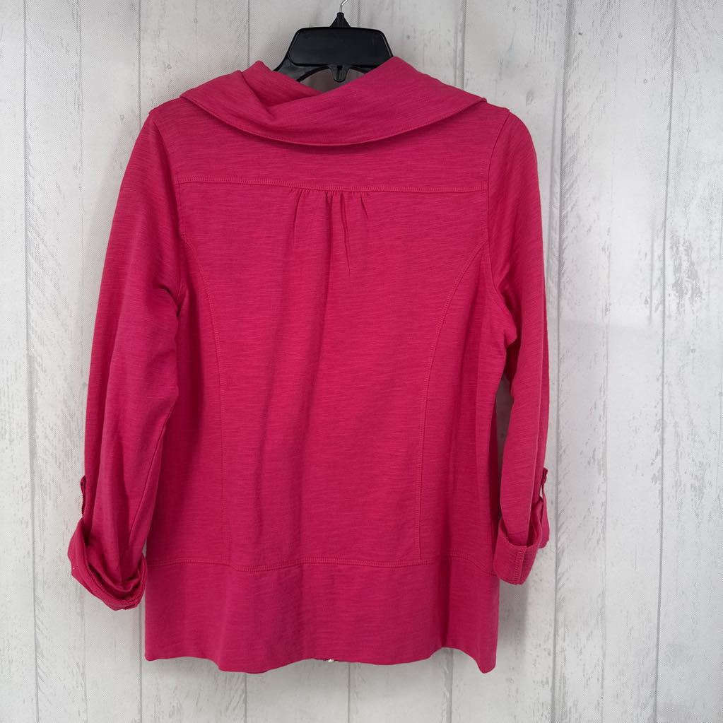 M zip-up tab slv sweatshirt