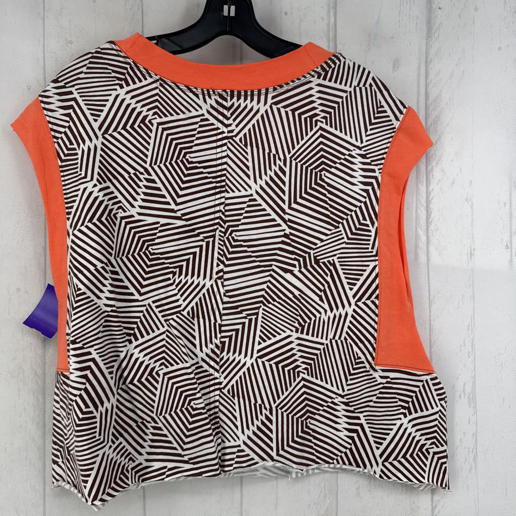 S geometric print top