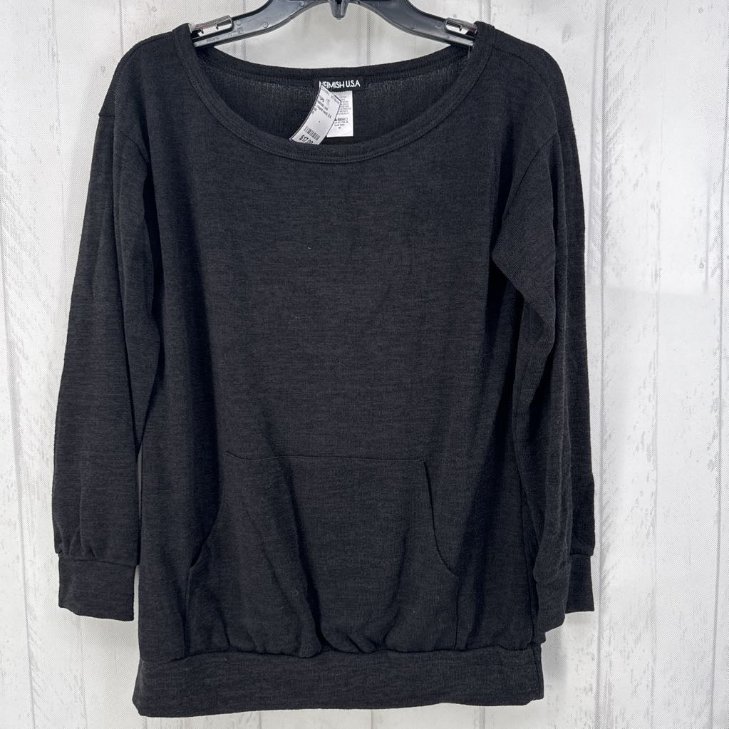 L round neck 3/4 slv top