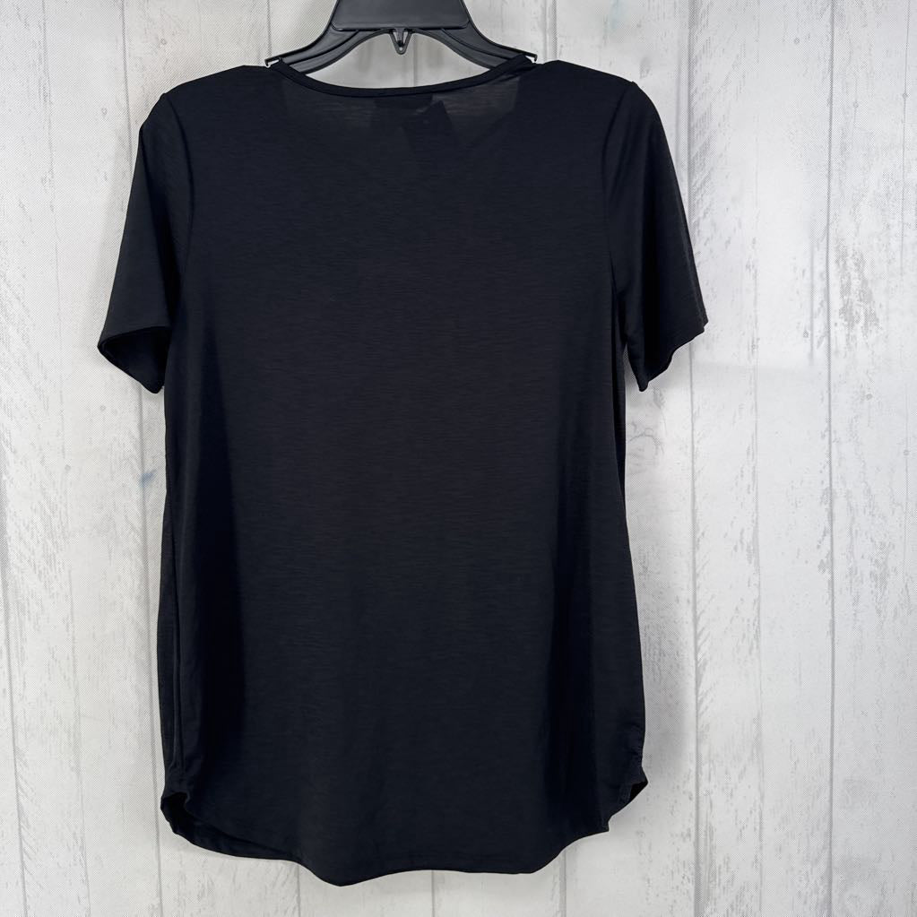 S criss cross v-neck s/s top