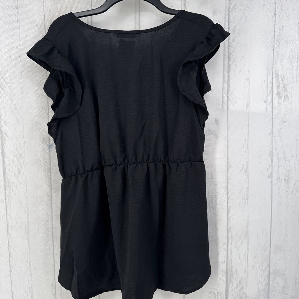 L v-neck flutter slv babydoll top