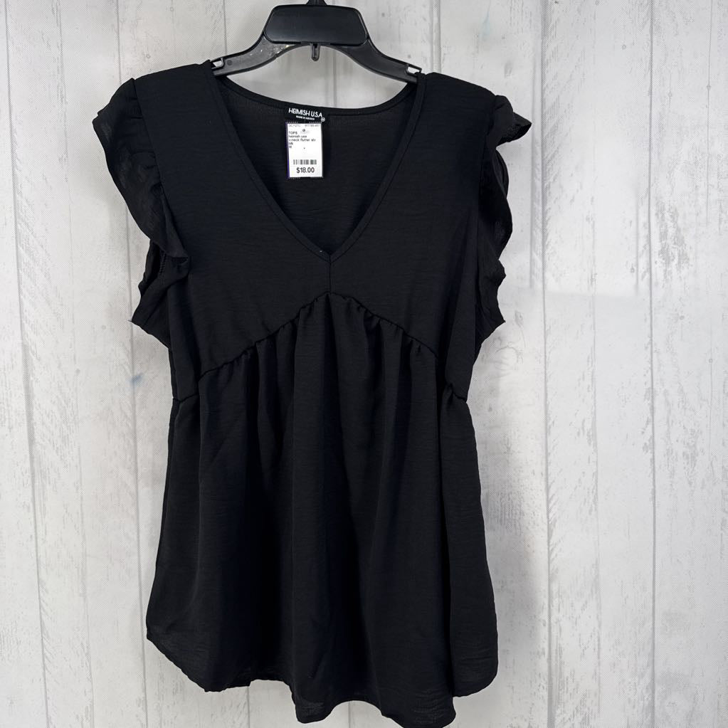 v-neck flutter slv babydoll top