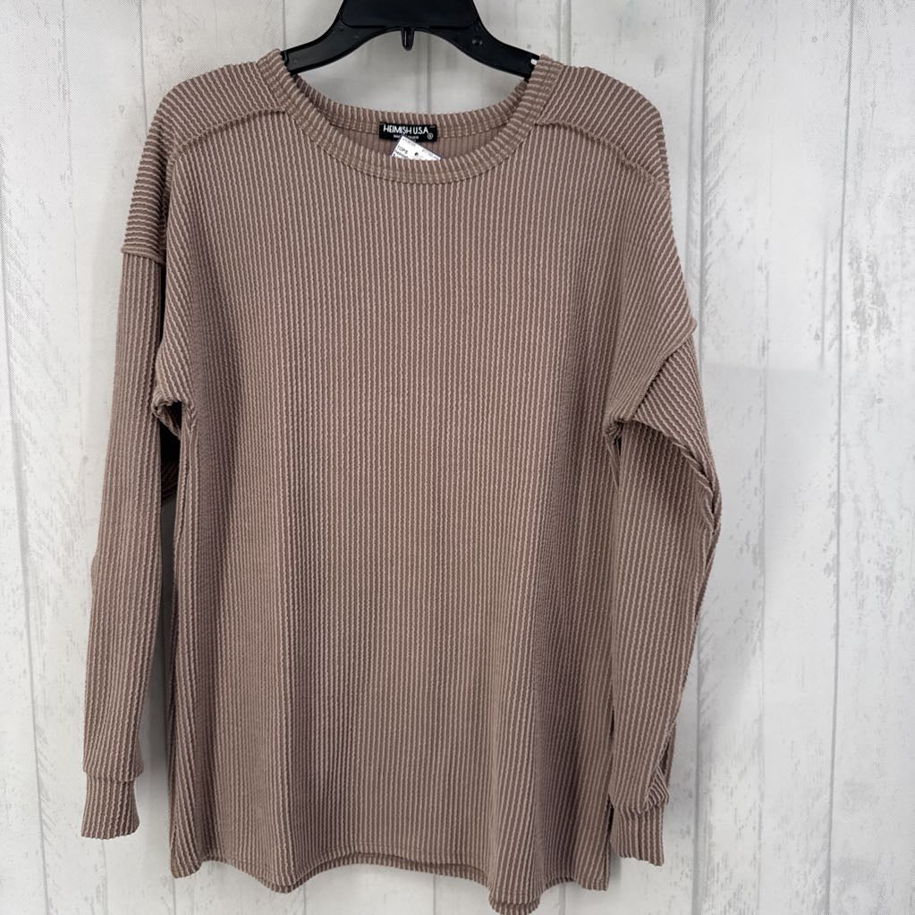 S textured crewneck l/s top