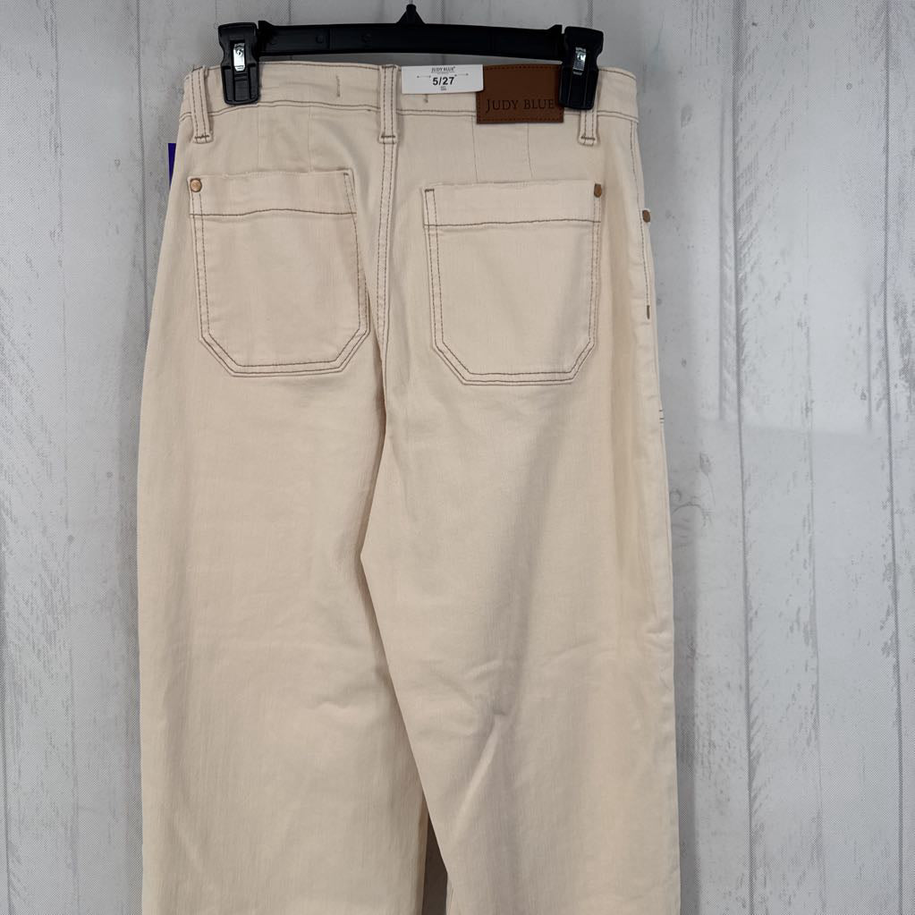 5 hi-rise crop wide leg jeans