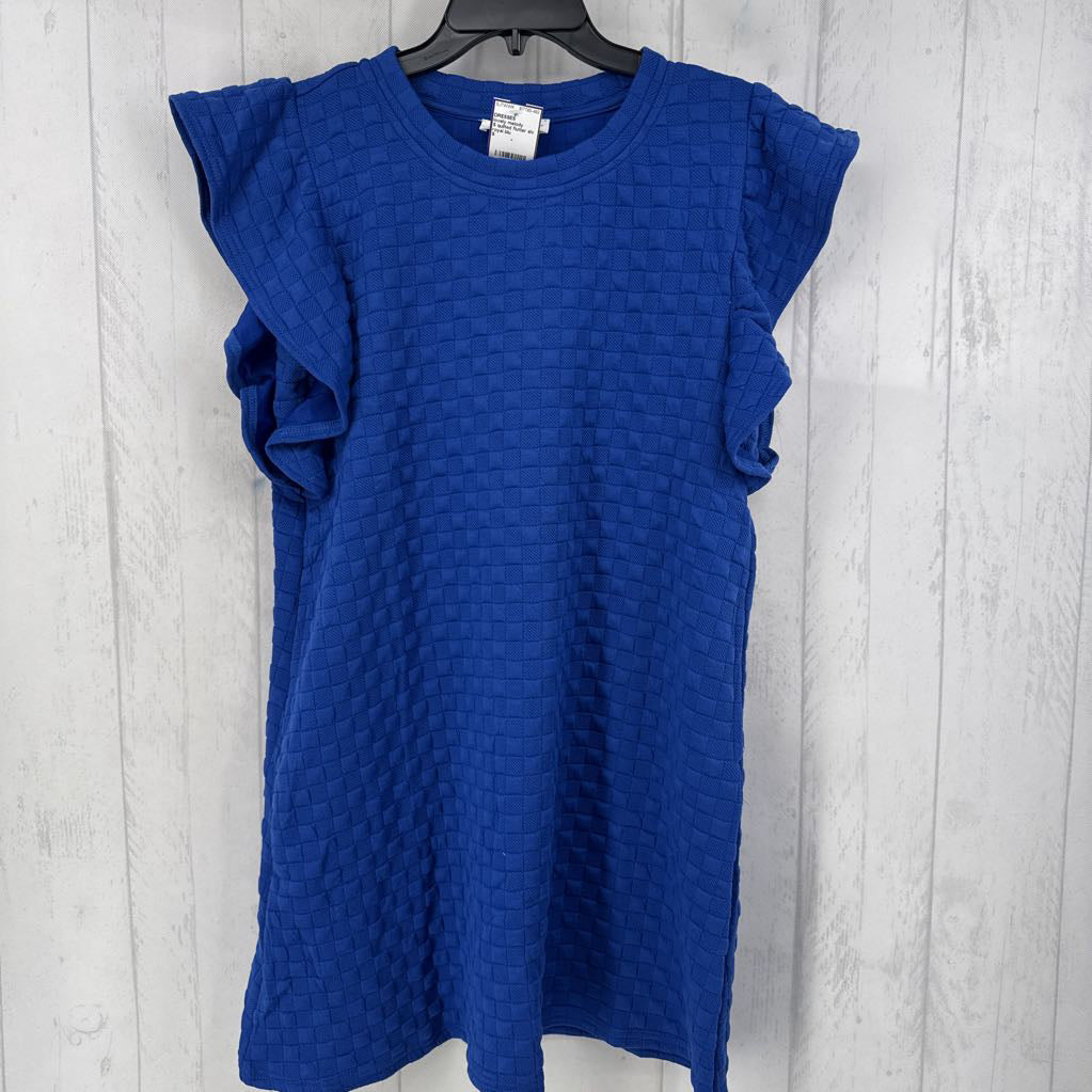 S quilted flutter slv dress
