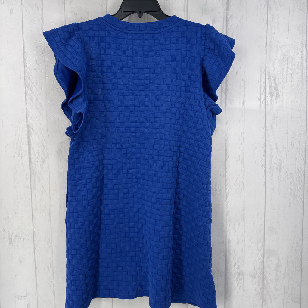 S quilted flutter slv dress