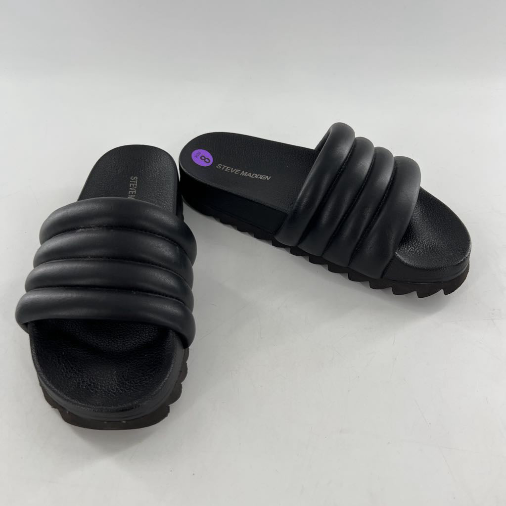 8 quilted leather slides