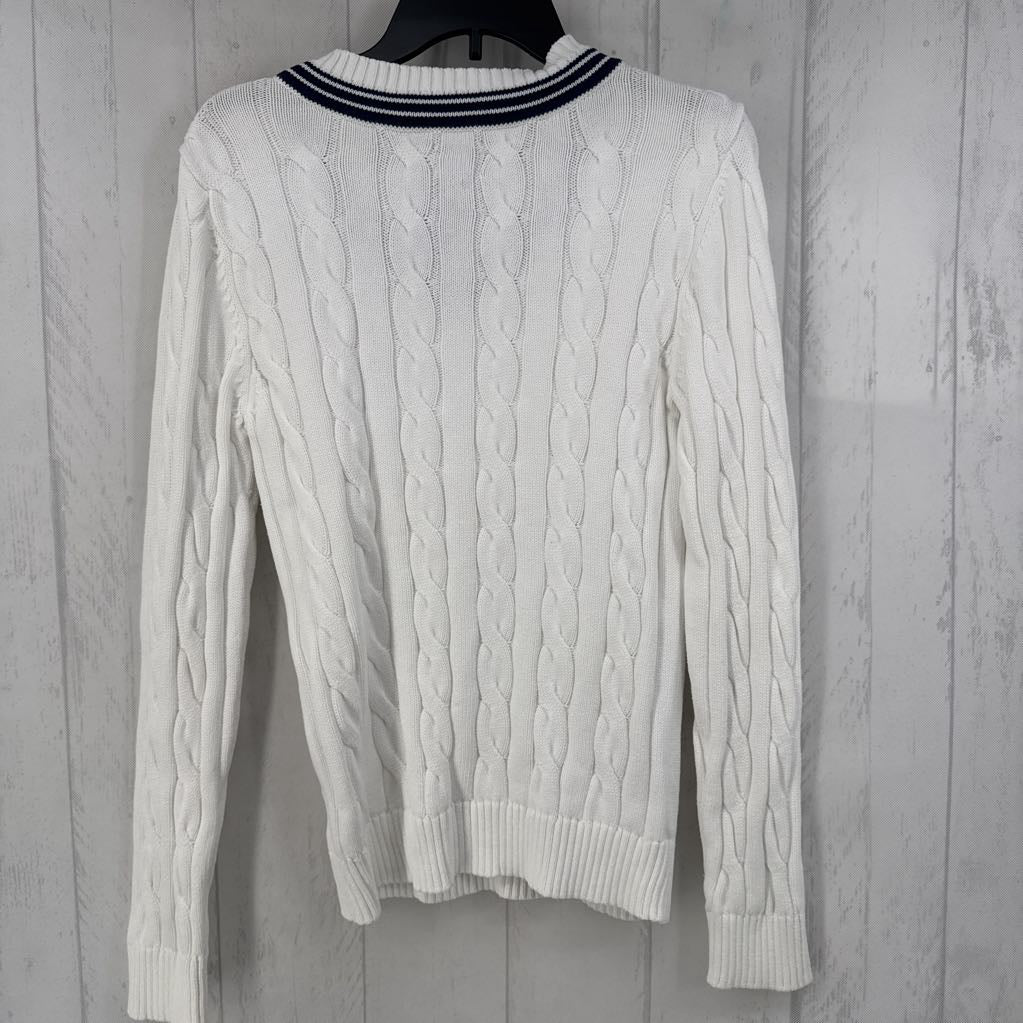 S cable knit v-neck sweater