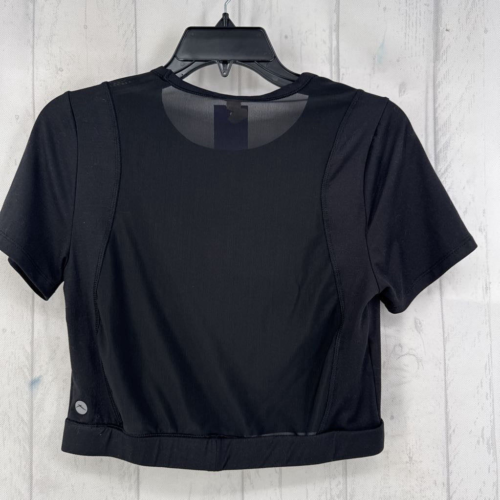 L mesh back s/s crop top