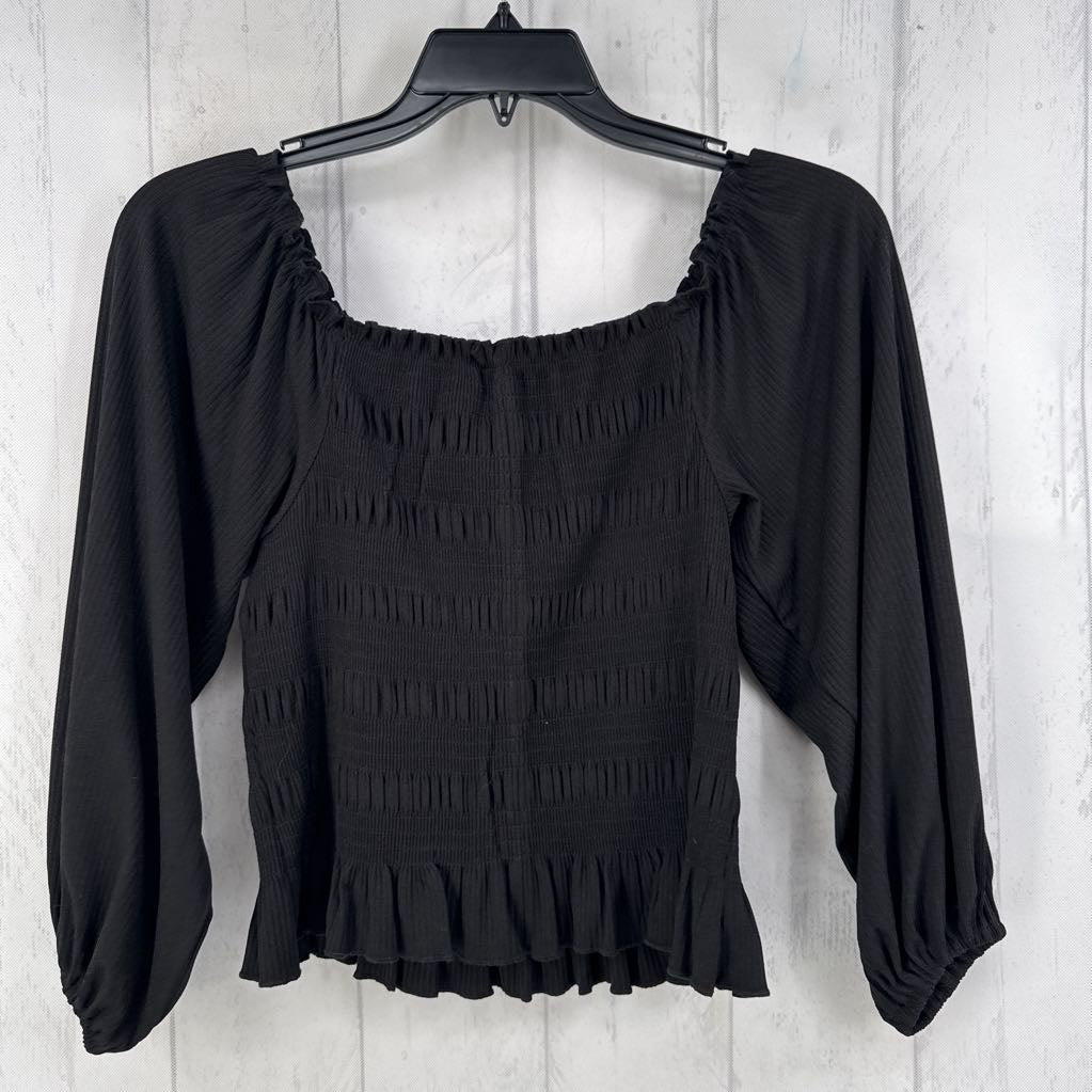 M smocked 3/4 slv top
